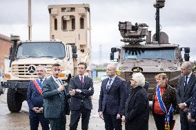 French Defence Minister and Croatia's Defence Minister visit the military defence system supplier KNDS - Versailles AJ