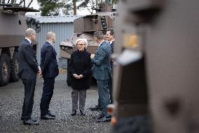 French Defence Minister and Croatia's Defence Minister visit the military defence system supplier KNDS - Versailles AJ