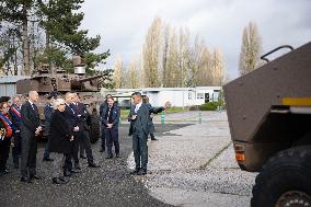 French Defence Minister and Croatia's Defence Minister visit the military defence system supplier KNDS - Versailles AJ