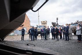 French Defence Minister and Croatia's Defence Minister visit the military defence system supplier KNDS - Versailles AJ