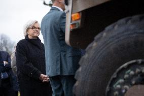 French Defence Minister and Croatia's Defence Minister visit the military defence system supplier KNDS - Versailles AJ