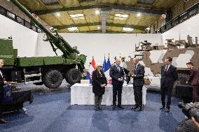 French Defence Minister and Croatia's Defence Minister visit the military defence system supplier KNDS - Versailles AJ