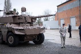 French Defence Minister and Croatia's Defence Minister visit the military defence system supplier KNDS - Versailles AJ