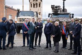 French Defence Minister and Croatia's Defence Minister visit the military defence system supplier KNDS - Versailles AJ
