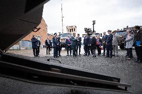 French Defence Minister and Croatia's Defence Minister visit the military defence system supplier KNDS - Versailles AJ