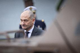 French Defence Minister and Croatia's Defence Minister visit the military defence system supplier KNDS - Versailles AJ