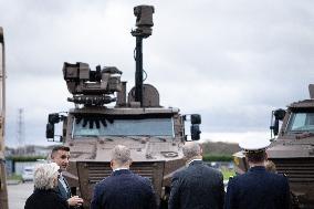 French Defence Minister and Croatia's Defence Minister visit the military defence system supplier KNDS - Versailles AJ