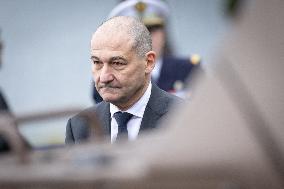 French Defence Minister and Croatia's Defence Minister visit the military defence system supplier KNDS - Versailles AJ