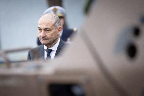 French Defence Minister and Croatia's Defence Minister visit the military defence system supplier KNDS - Versailles AJ