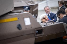 French Defence Minister and Croatia's Defence Minister visit the military defence system supplier KNDS - Versailles AJ