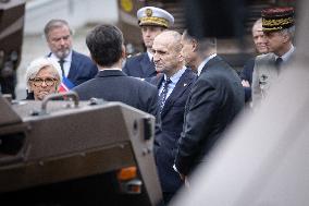 French Defence Minister and Croatia's Defence Minister visit the military defence system supplier KNDS - Versailles AJ