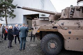 French Defence Minister and Croatia's Defence Minister visit the military defence system supplier KNDS - Versailles AJ