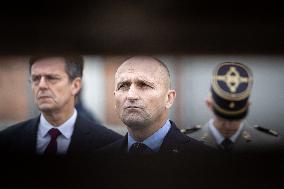 French Defence Minister and Croatia's Defence Minister visit the military defence system supplier KNDS - Versailles AJ