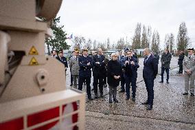 French Defence Minister and Croatia's Defence Minister visit the military defence system supplier KNDS - Versailles AJ