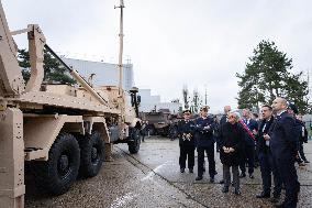 French Defence Minister and Croatia's Defence Minister visit the military defence system supplier KNDS - Versailles AJ