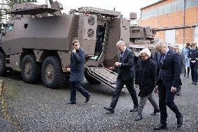French Defence Minister and Croatia's Defence Minister visit the military defence system supplier KNDS - Versailles AJ