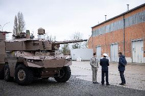 French Defence Minister and Croatia's Defence Minister visit the military defence system supplier KNDS - Versailles AJ
