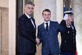 Emmanuel Macron meets with Croatia's Prime Minister Andrej Plenkovic - Paris