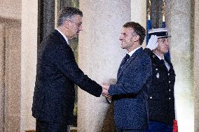 Emmanuel Macron meets with Croatia's Prime Minister Andrej Plenkovic - Paris