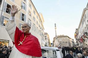 Pope Leo XIV's Traditional Homage To The Immaculate Conception - Rome