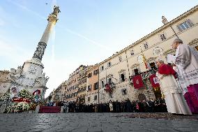 Pope Leo XIV's Traditional Homage To The Immaculate Conception - Rome