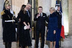 Official dinner with Croatia Prime Minister at the Elysee - Paris