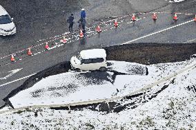 Aftermath of strong quake in northeastern Japan