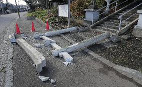 Aftermath of strong quake in northeastern Japan