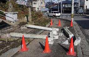 Aftermath of strong quake in northeastern Japan