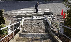 Aftermath of strong quake in northeastern Japan