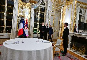 President Macron And PM Plenkovic Meeting - Paris