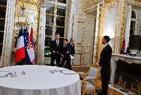 President Macron And PM Plenkovic Meeting - Paris