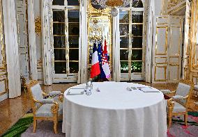 President Macron And PM Plenkovic Meeting - Paris