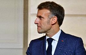 President Macron And PM Plenkovic Give A Press Conference - Paris