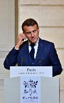 President Macron And PM Plenkovic Give A Press Conference - Paris