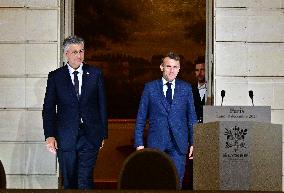 President Macron And PM Plenkovic Give A Press Conference - Paris