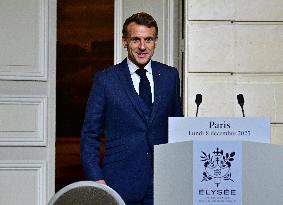 President Macron And PM Plenkovic Give A Press Conference - Paris