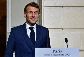 President Macron And PM Plenkovic Give A Press Conference - Paris