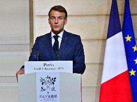 President Macron And PM Plenkovic Give A Press Conference - Paris