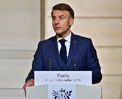 President Macron And PM Plenkovic Give A Press Conference - Paris