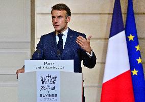 President Macron And PM Plenkovic Give A Press Conference - Paris