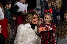 Melania Trump Participates in a Fundraiser for Toys for Tots