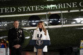 Melania Trump Participates in a Fundraiser for Toys for Tots