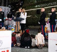 Melania Trump Participates in a Fundraiser for Toys for Tots