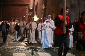 Religious Procession During Fete Des Lumieres 2025 - Lyon