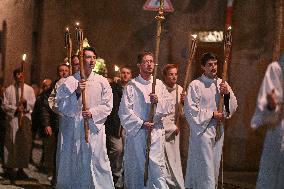 Religious Procession During Fete Des Lumieres 2025 - Lyon