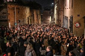 Religious Procession During Fete Des Lumieres 2025 - Lyon