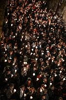 Religious Procession During Fete Des Lumieres 2025 - Lyon