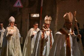 Religious Procession During Fete Des Lumieres 2025 - Lyon