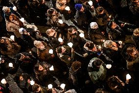 Religious Procession During Fete Des Lumieres 2025 - Lyon